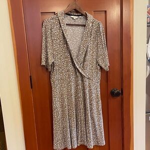 Boden Brown Floral Midi Dress